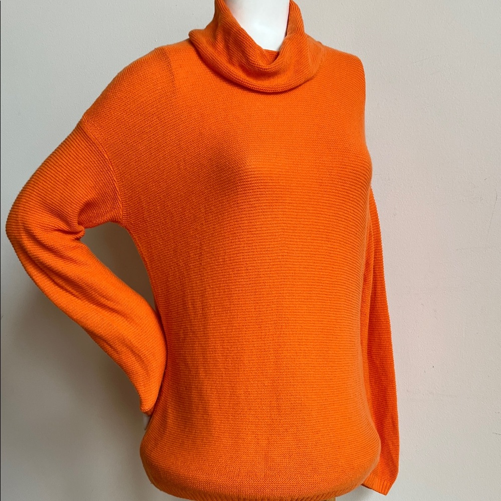 J. Jill Bold Orange Turtleneck Sweater